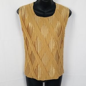 🍓Nicola Gold Pleated Blouse